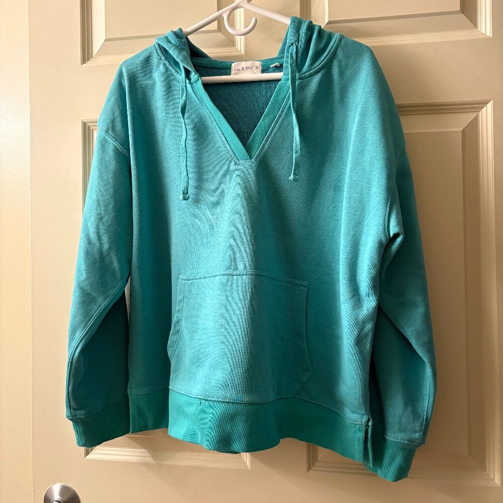 Super Soft Teal V-Neck Hoodie